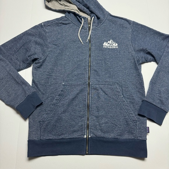 Patagonia Fitz Roy Scope French Terry Full-zip Hoody In Blue Size: S (Flaws) - Picture 2 of 14